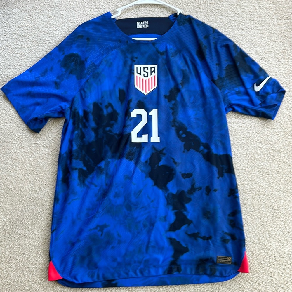 USMNT UNITED STATES TIM WEAH PLAYER ISSUE SHIRT size Large